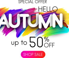 Autumn special offer with paint background vector 01