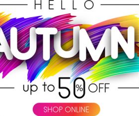 Autumn special offer with paint background vector 03