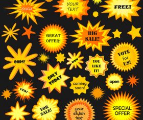 Autumn styles sale sticker vector set