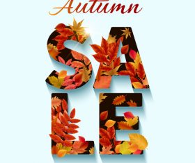 Autumn styles sale text design vector 01
