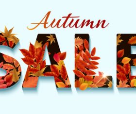 Autumn styles sale text design vector 02