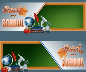 Back to school banners with autumn leaves vector