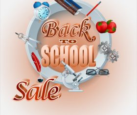 Back to school sale background vectors material