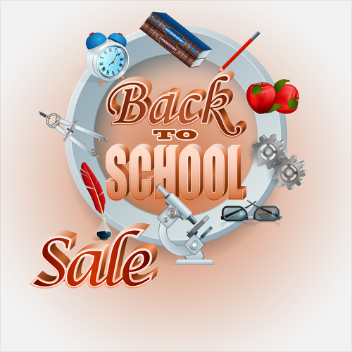 Back to school sale background vectors material