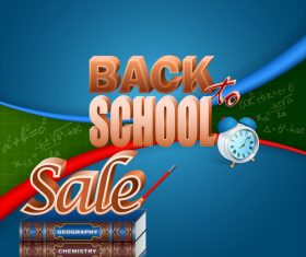Back to school with blue background vector 03