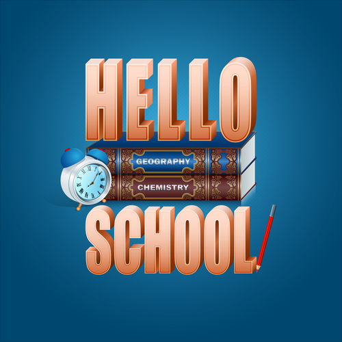 Back to school with blue background vector 04