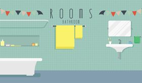 Bathroom design vector material 01