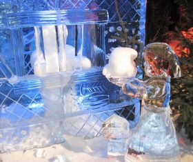 Beautiful ice sculpture art Stock Photo 01