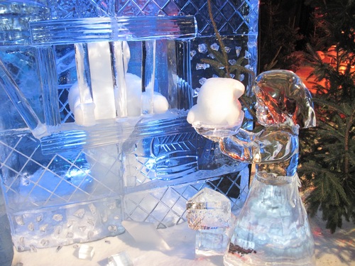 Beautiful ice sculpture art Stock Photo 01