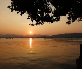 Beautiful view at dusk Stock Photo 03