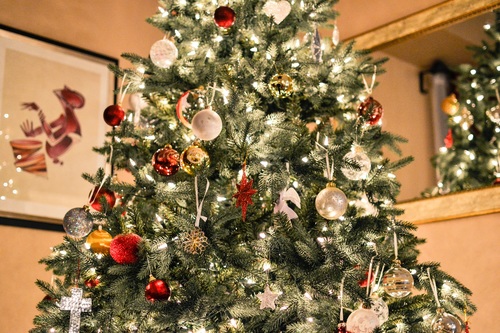 Beautifully decorated Christmas tree Stock Photo 03