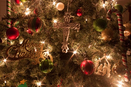 Beautifully decorated Christmas tree Stock Photo 12