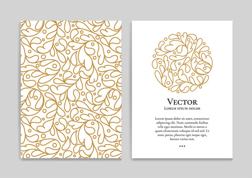Beige decorative pattern cover template vector 02