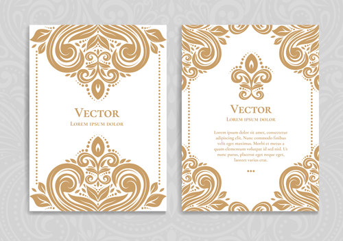 Beige decorative pattern cover template vector 03