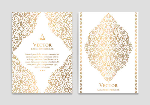 Beige decorative pattern cover template vector 04