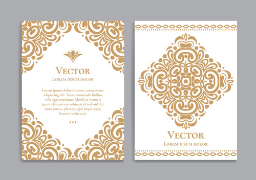 Beige decorative pattern cover template vector 06