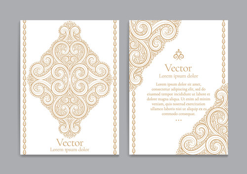Beige decorative pattern cover template vector 07