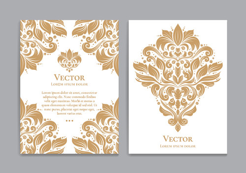 Beige decorative pattern cover template vector 08