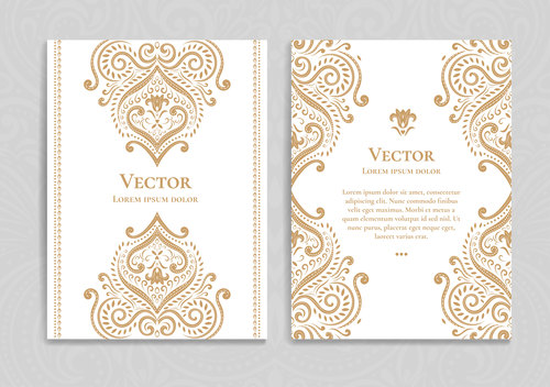 Beige decorative pattern cover template vector 10
