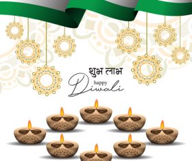 Beige diwali template poster vector 02