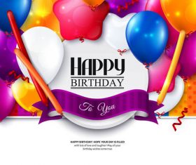 Birthday celebration balloon vector material 01