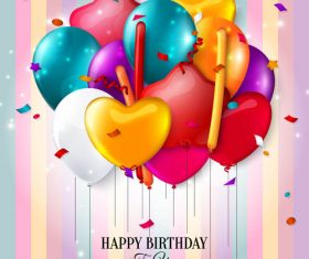 Birthday celebration balloon vector material 02