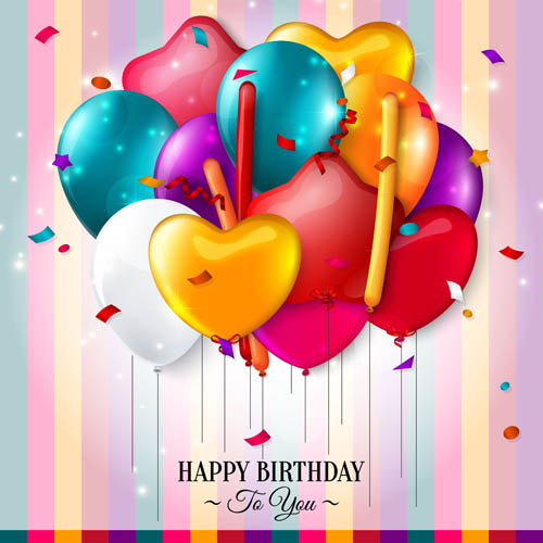 Birthday celebration balloon vector material 02