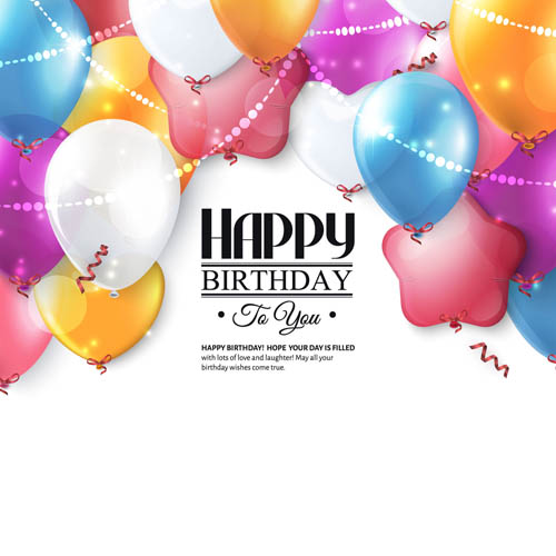 Birthday celebration balloon vector material 03