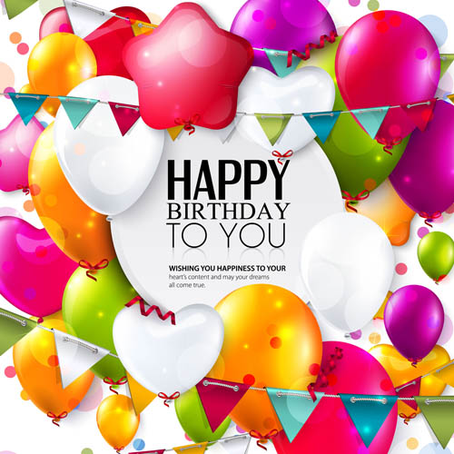 Birthday celebration balloon vector material 04