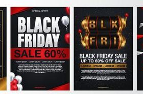 Black firday sale poster template vectors
