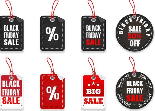 Black firday sale tags vectors 01