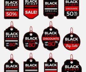 Black firday sale tags vectors 02