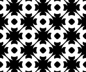 Black with white geometric seamless pattern vector 05