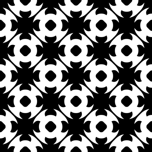 Black with white geometric seamless pattern vector 05