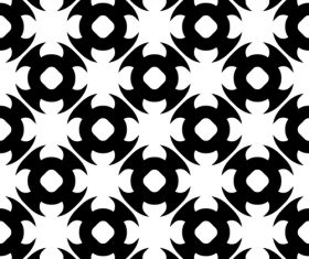 Black with white geometric seamless pattern vector 06