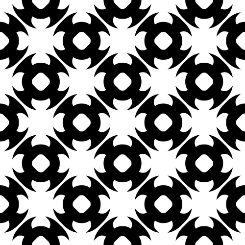 Black with white geometric seamless pattern vector 06