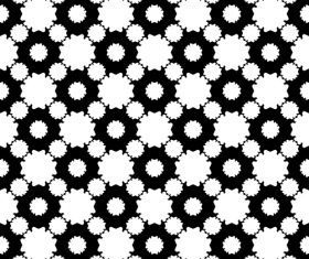 Black with white geometric seamless pattern vector 07