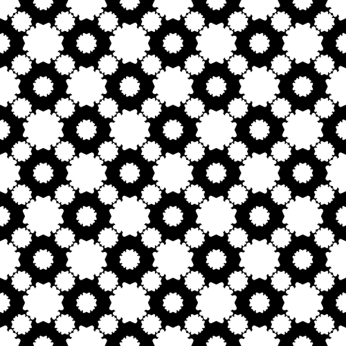 Black with white geometric seamless pattern vector 07