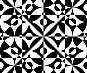 Geometric seamless pattern black with white vector free download