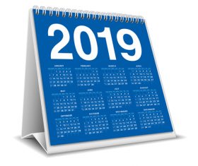 Blue calendar 2018 templates vector free download