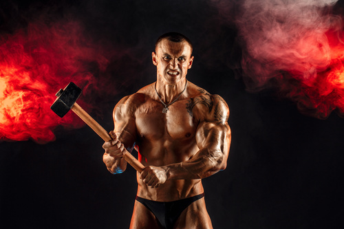 Bodybuilder Muscular Man Stock Photo 03