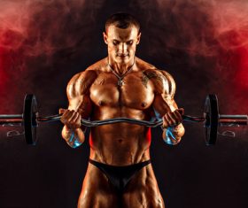 Bodybuilder Muscular Man Stock Photo 04