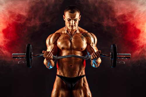 Bodybuilder Muscular Man Stock Photo 04
