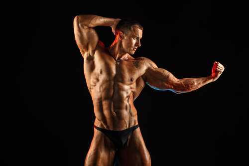 Bodybuilder Muscular Man Stock Photo 05