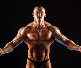 Bodybuilder Muscular Man Stock Photo 08