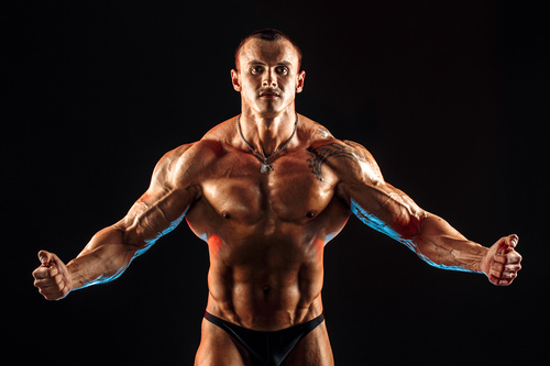 Bodybuilder Muscular Man Stock Photo 08