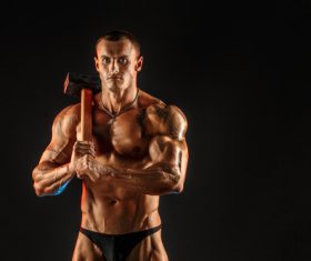 Bodybuilder Muscular Man Stock Photo 10