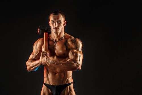 Bodybuilder Muscular Man Stock Photo 10