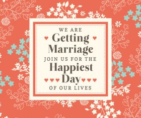 Broken flowers wedding invitation card vector