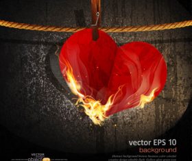 Burning heart vector